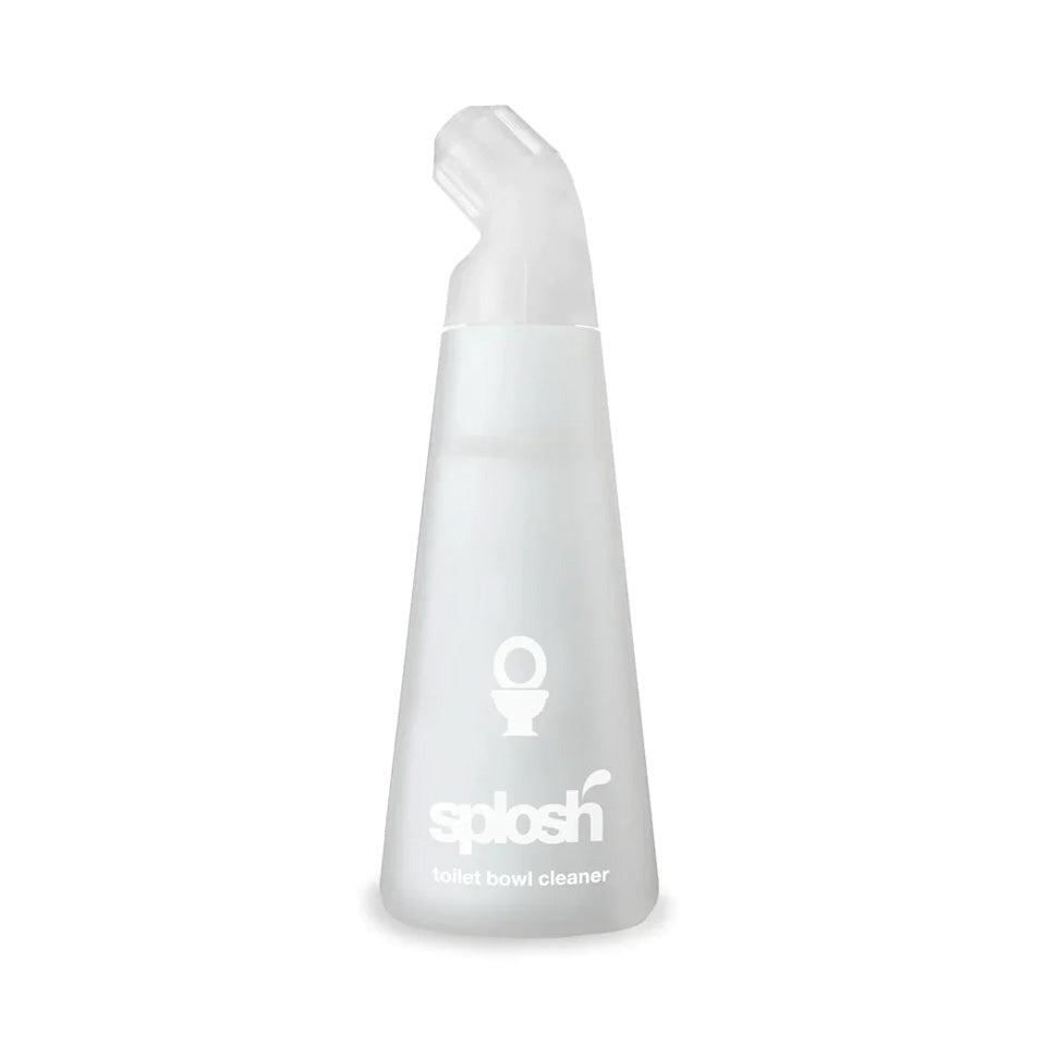 Empty toilet bowl cleaner bottle and cap
